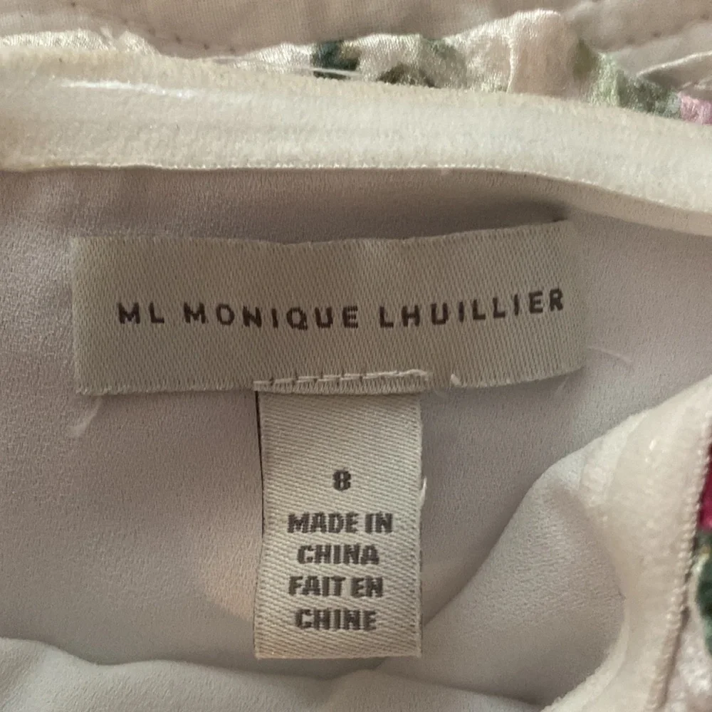 Monique Lhullier, satin “peony dream”strapless ball gown dress.  Size 8. - Picture 12 of 14